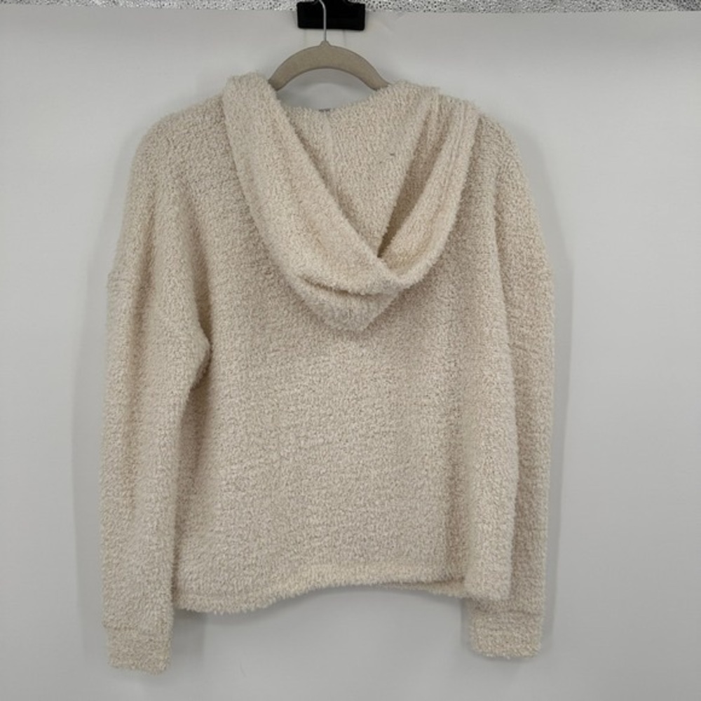 Cozy Cream Plush Hoodie Sweater - Picture 4 of 4